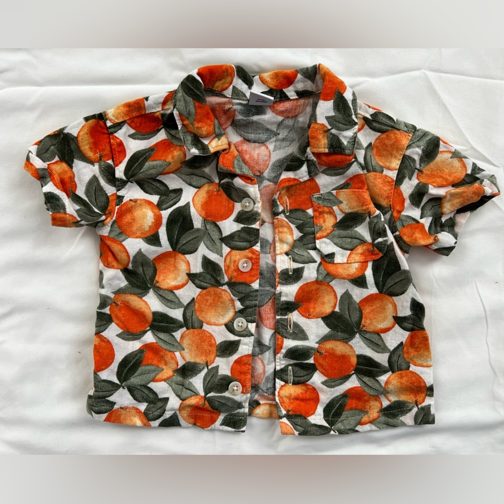Peaches Collared Shirt 6-12M